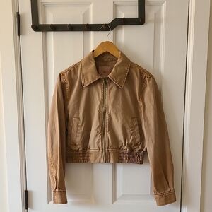 Mango Cropped Cotton Bomber Jacket